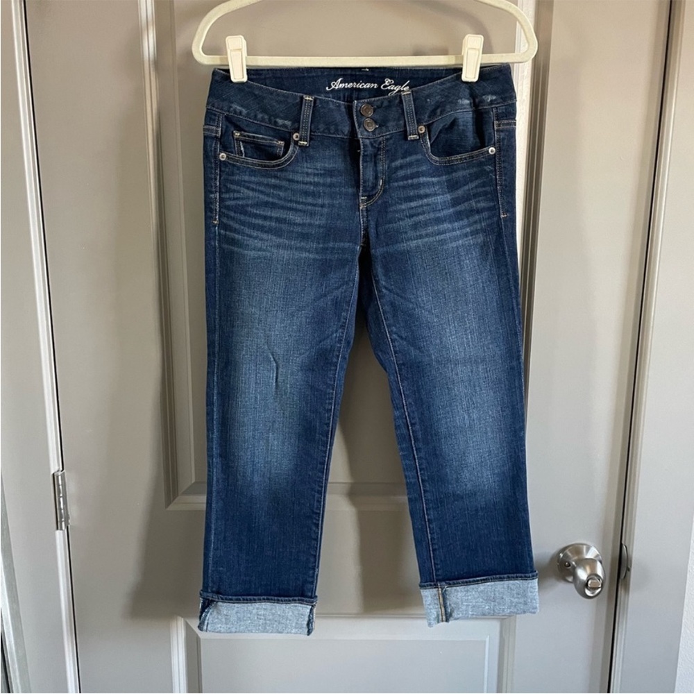 American Eagle- stretch blue jeans capris